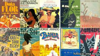 Capas de livros em diferentes idiomas de Jorge Amado.
