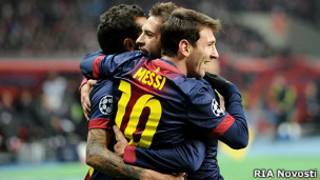 Messi et ses coéquipiers célébrant