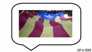 Globo de conversación y bandera de Cataluña