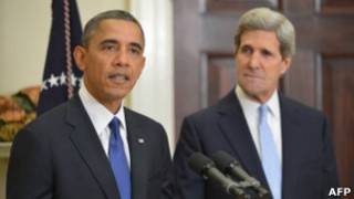 Le président Barack Obama et le sénateur John Kerry