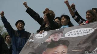 protesta corea norte sur