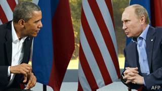 Hai ông Barack Obama và Vladimir Putin trong lần gặp ở Hội nghị G8