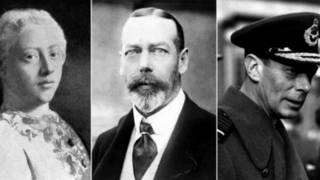 Vua George III, George V và George VI
