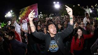 Ecologistas protestando por el fin de Yasuní