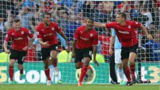 Campbell a marqué deux buts en 8 minutes donnant l'avantage à Cardiff City (3-2) sur Manchester City.