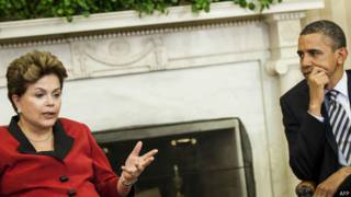 Dilme Rousseff junto a Barack Obama