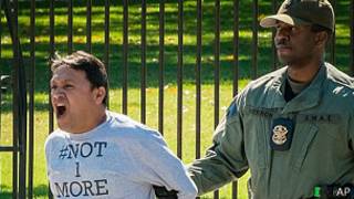 Activista detenido frente a la Casa Blanca