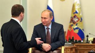 Владимир Путин и Дмитрий Медведев в Кремле