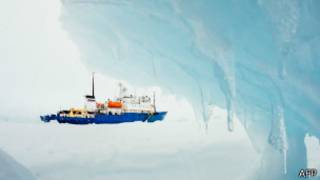 Barco ruso en antártica