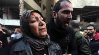Escena del atentado en Beirut