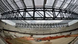 Estádio de Curitiba está 90% concluído / Crédito da foto: AFP
