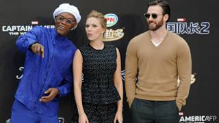 Chris Evans, Samuel L. Jackson y Scarlett Johansson