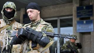 Grupos pro rusos en Sloviansk