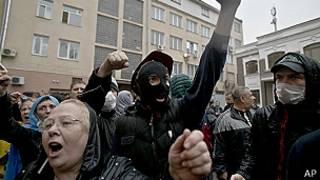 Activistas prorrusos en Odesa