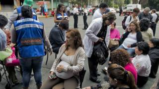 Personas evacuadas en Ciudad de México