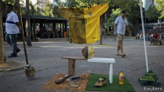 Protestas cerca del Maracaná