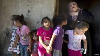 Palestinos en Gaza