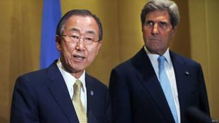 Ban Ki-moon y John Kerry