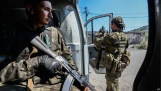 Вооруженные сепаратисты в Донецке