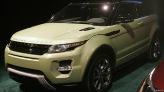 Range Rover Evoque vehicle displayed in Detroit