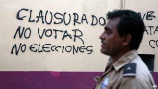Protesta contra las elecciones en México