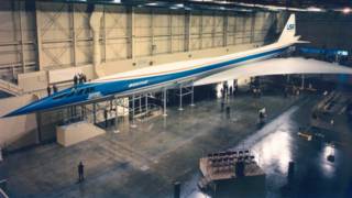 Un modelo tamaño real del Concorde estadounidense