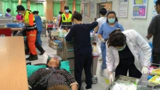 伤者在医院急救