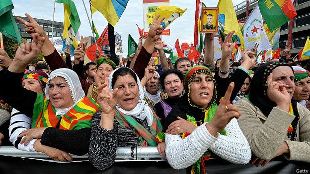 Manifestantes kurdos en Alemania