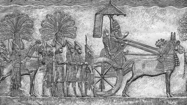 Ilustración de un grabado asirio