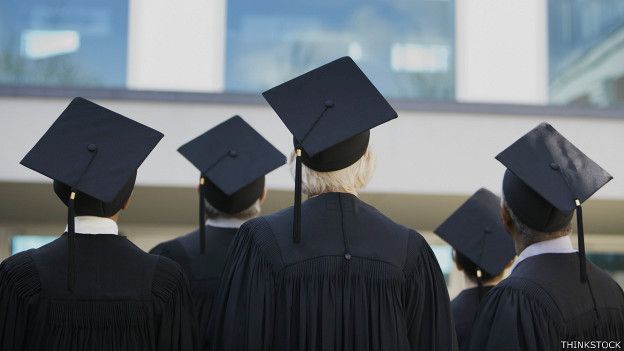 Si todavía estás en la universidad o te graduaste hace poco, pide apoyo en tu casa de estudios. Graduandos universitarios