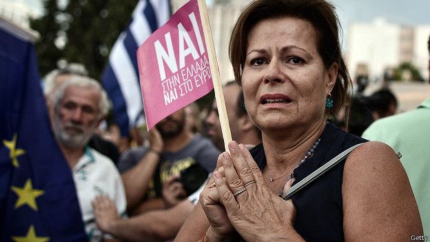 Manifestante en Grecia