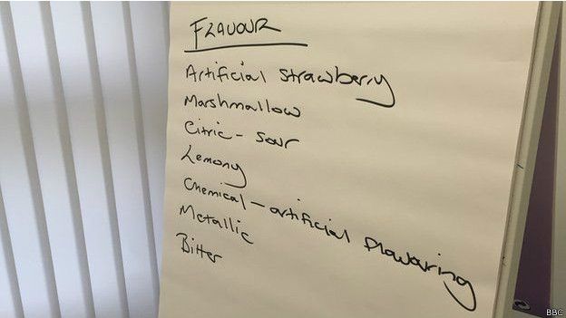 Lista de criterios de comparación de sabores elaborada por el grupo de superdegustadores. Lista de criterios de comparación de sabores.