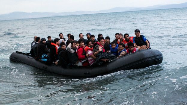 Refugiados sirios rumbo a Turquía