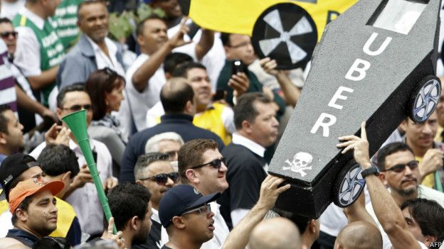 Protesta contra Uber