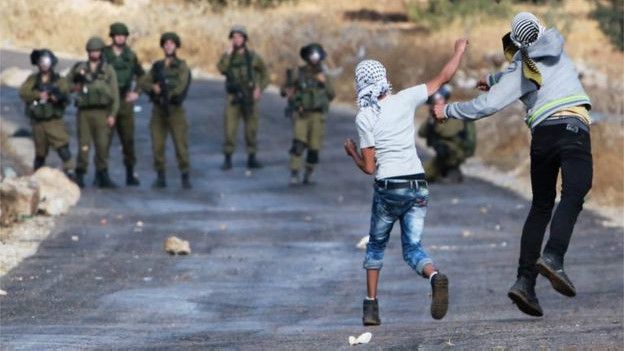 Tensión entre palestinos y fuerzas israelíes