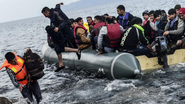 Migrante en el mediterráneo