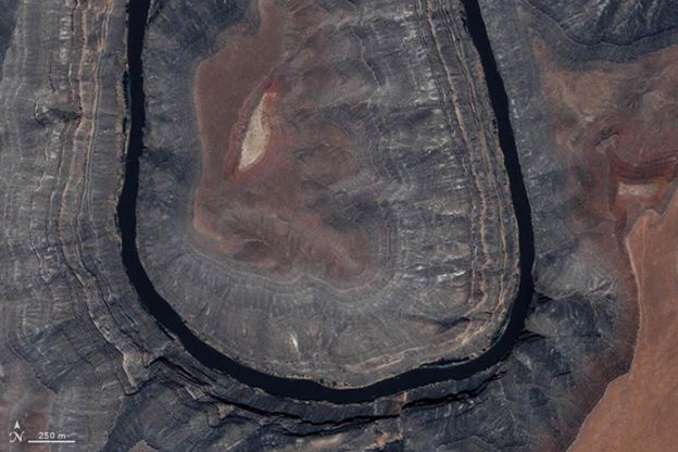 Parque estatal Gooseneck en Utah, EE.UU. Foto: NASA