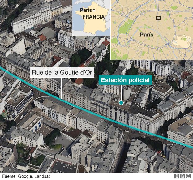 Mapa del ataque en París