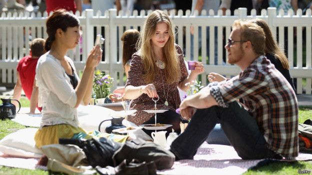 Londinenses en un picnic