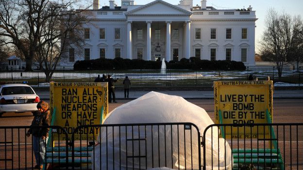 El campamento frente a la Casa Blanca