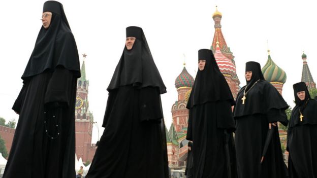 Ortodoxos en Moscú