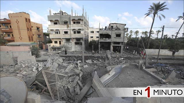 Escombros de edificios en la Franja de Gaza
