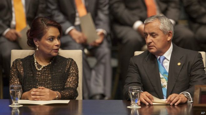 Exvicepresidenta Roxana Baldetti y el presidente de Guatemala, Otto Pérez Molina.