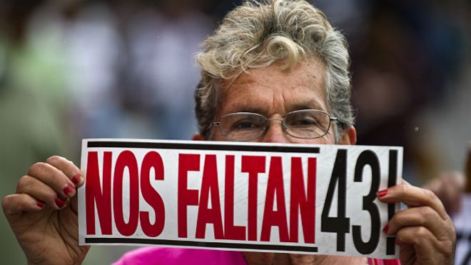 Marcha por los 43 estudiantes desaparecidos en México