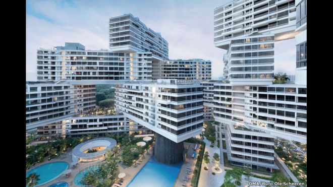Una urbanización vertical en Singapur.