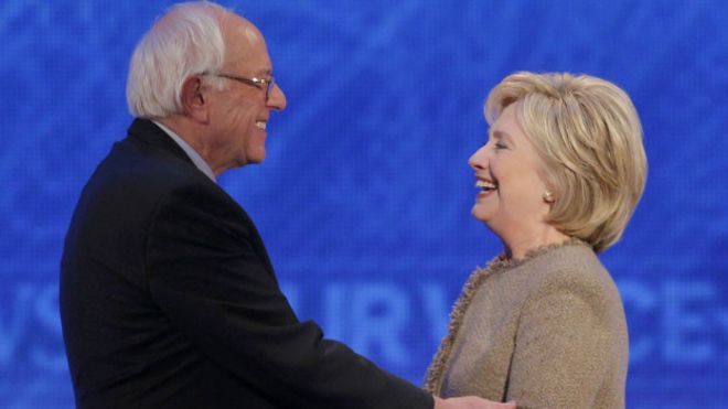 Bernie Sanders y Hillary Clinton