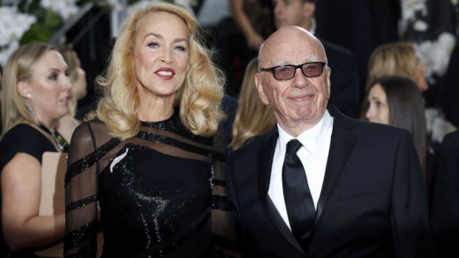Robert Murdoch y Jerry Hall