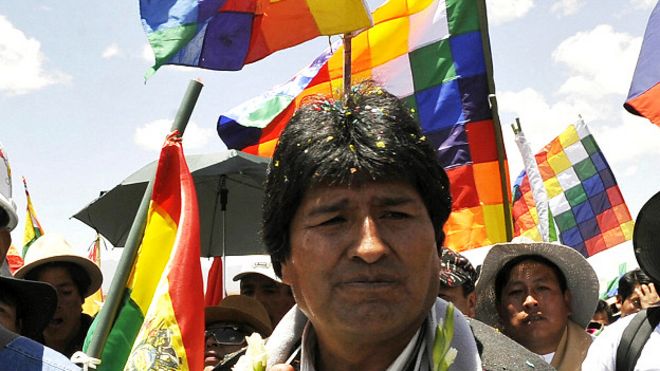Evo Morales en octubre de 2008