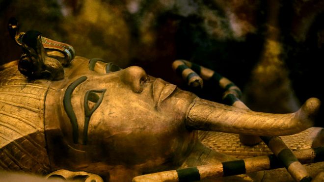 El sarcófago del rey egipcio Tutankamón